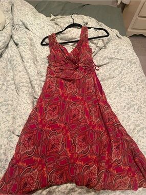 Ann Taylor Pink Paisley Midi Dress